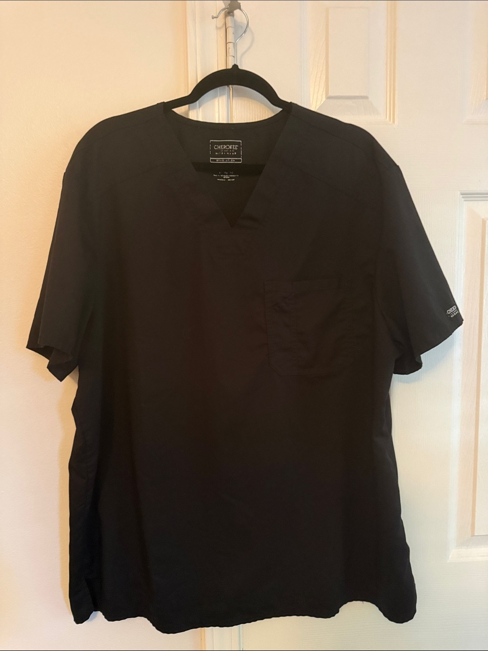 Cherokee Men’s Black V-Neck Scrubs Top